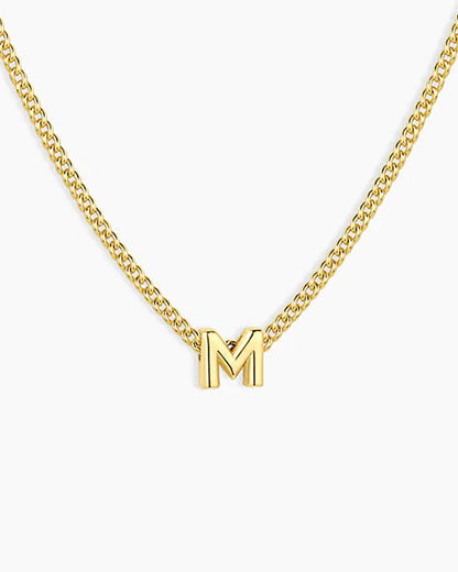 Wilder Mini Alphabet Necklace || option::18K Gold Plated, M