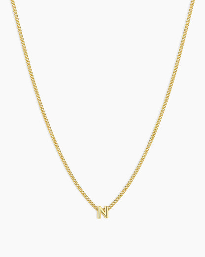 Wilder Mini Alphabet Necklace || option::18K Gold Plated, N