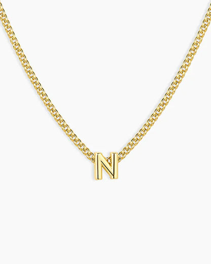 Wilder Mini Alphabet Necklace || option::18K Gold Plated, N