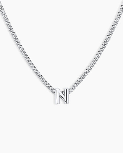 Wilder Mini Alphabet Necklace || option::Silver Plated, N