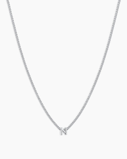 Wilder Mini Alphabet Necklace || option::Silver Plated, N