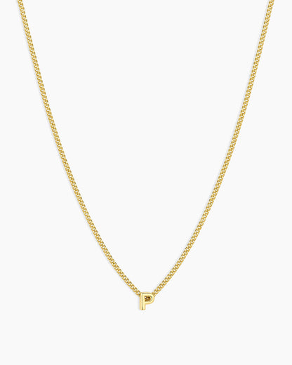 Wilder Mini Alphabet Necklace || option::18K Gold Plated, P