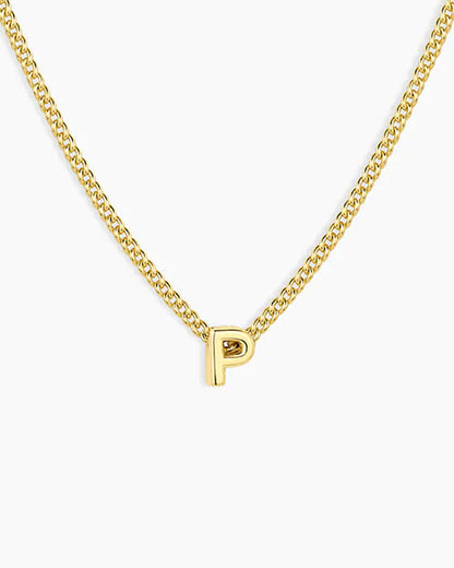 Wilder Mini Alphabet Necklace || option::18K Gold Plated, P