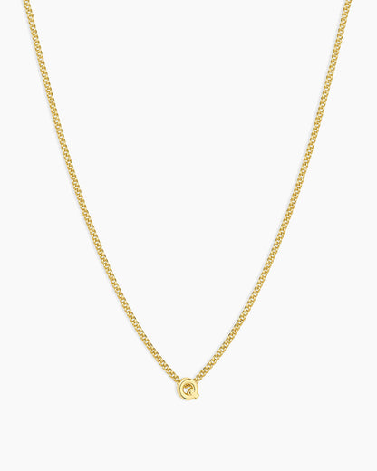 Wilder Mini Alphabet Necklace || option::18K Gold Plated, Q