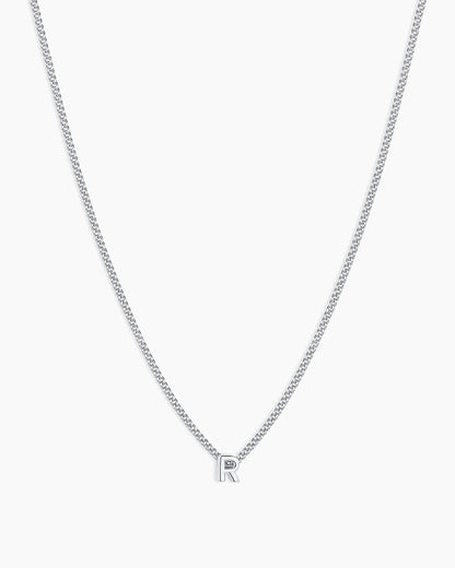 Wilder Mini Alphabet Necklace || option::Silver Plated, R