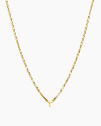 Wilder Mini Alphabet Necklace || option::18K Gold Plated, T