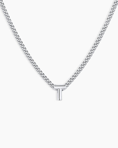 Wilder Mini Alphabet Necklace || option::Silver Plated T