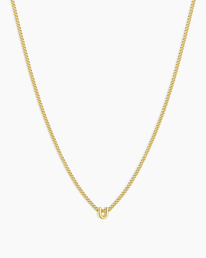 Wilder Mini Alphabet Necklace || option::18K Gold Plated, U