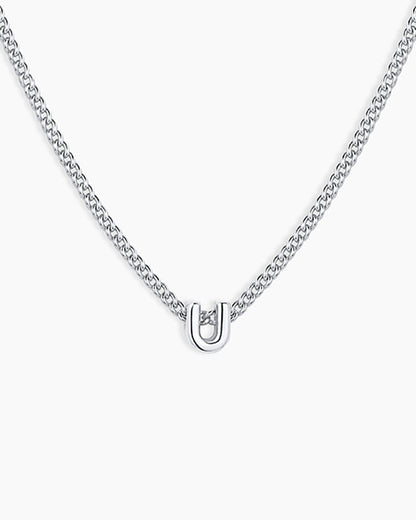 Wilder Mini Alphabet Necklace || option::Silver Plated, U