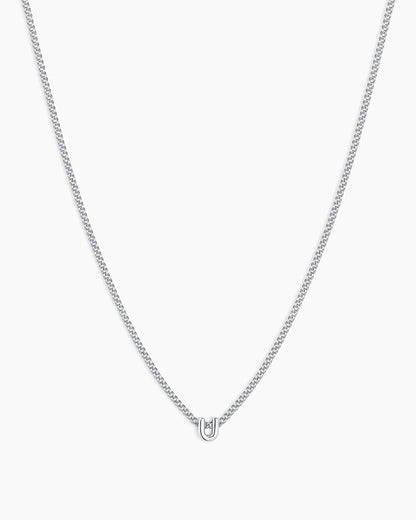 Wilder Mini Alphabet Necklace || option::Silver Plated, U