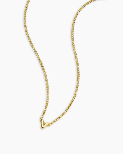 Wilder Mini Alphabet Necklace || option::18K Gold Plated, V