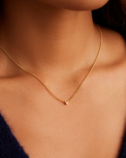 Wilder Mini Alphabet Necklace || option::18K Gold Plated, V