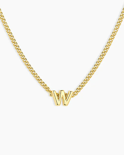 Wilder Mini Alphabet Necklace || option::18K Gold Plated, W