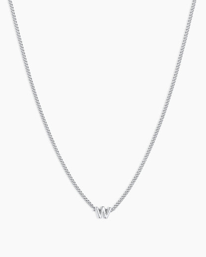 Wilder Mini Alphabet Necklace || option::Silver Plated, W