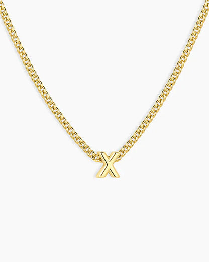 Wilder Mini Alphabet Necklace || option::18K Gold Plated, X