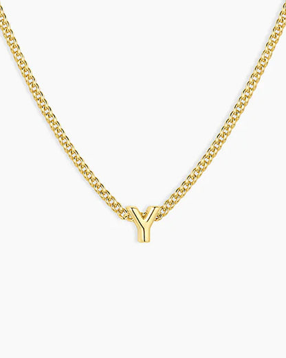 Wilder Mini Alphabet Necklace || option::18K Gold Plated, Y