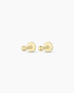 14K Gold Newport Threaded Flatback Studs || option::14K Solid Gold