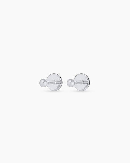 14K Gold Newport Flat Back Studs || option::14K Solid White Gold