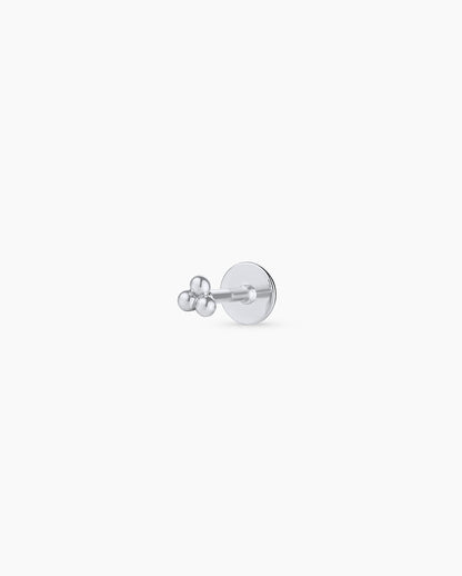 14k Gold Trio Flat Back Single Stud