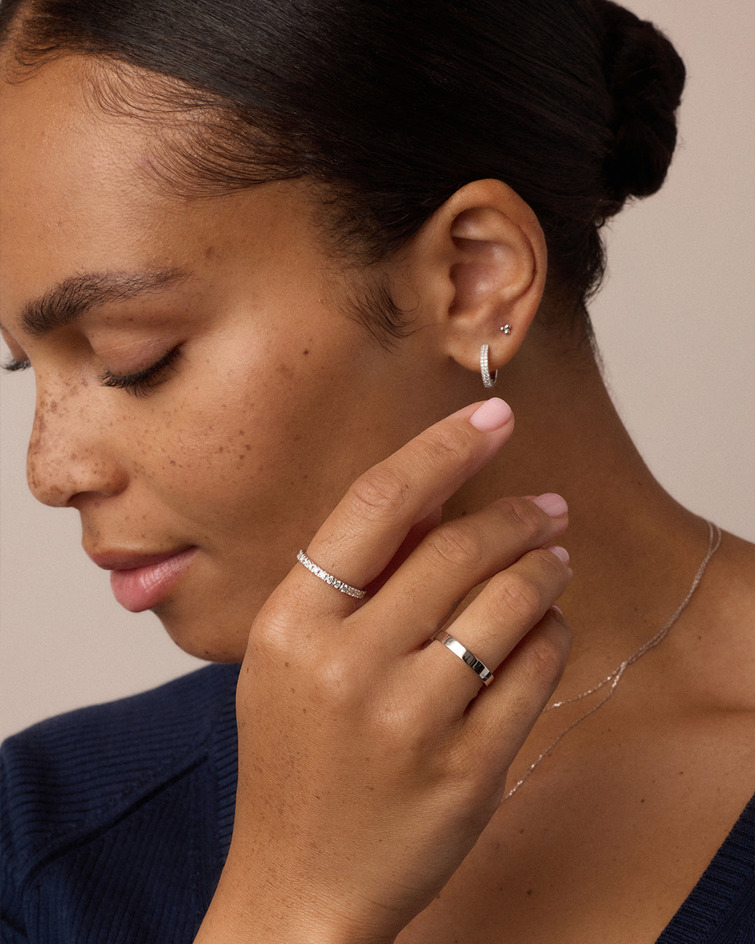 14k Gold Trio Flat Back Studs