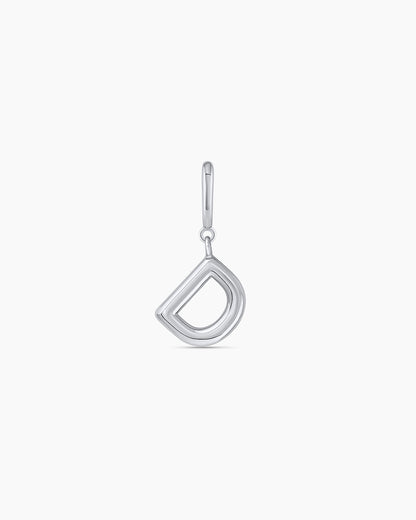 Alphabet Helium Parker Charm || option:: Silver Plated, D