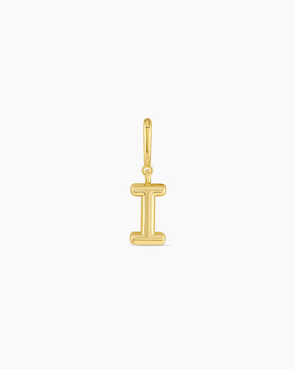 Alphabet Helium Parker Charm #I || option::18K Gold Plated, I