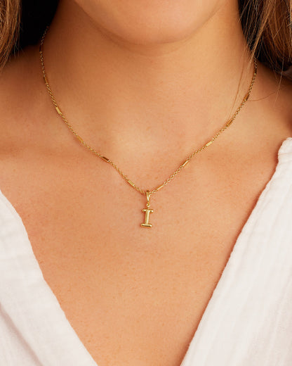Alphabet Helium Parker Charm #I || option::18K Gold Plated, I