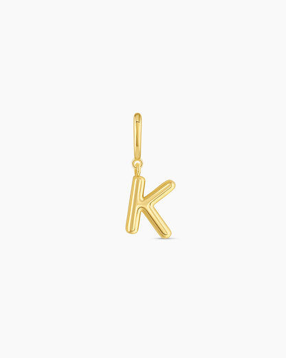Alphabet Helium Parker Charm #K || option::18K Gold Plated, K