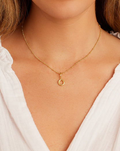 Alphabet Helium Parker Charm #O || option::18K Gold Plated, O