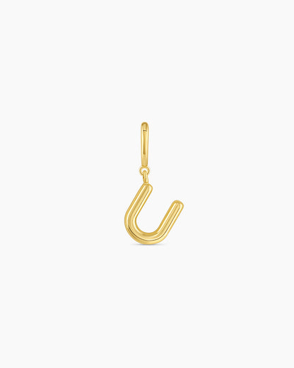Alphabet Helium Parker Charm #U || option::18K Gold Plated, U