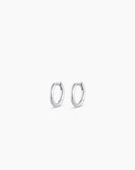 Classic Gold Huggie || option::14K Solid White Gold, 8mm
