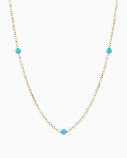Turquoise Newport Necklace || option::14K Solid Gold