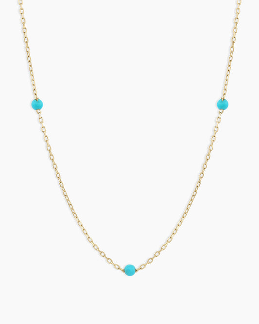 Turquoise Newport Necklace || option::14K Solid Gold