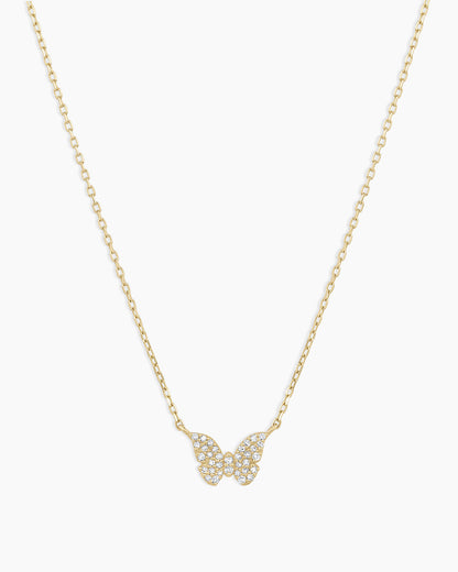 DiamondButterfly Necklace || option::14K Solid Gold