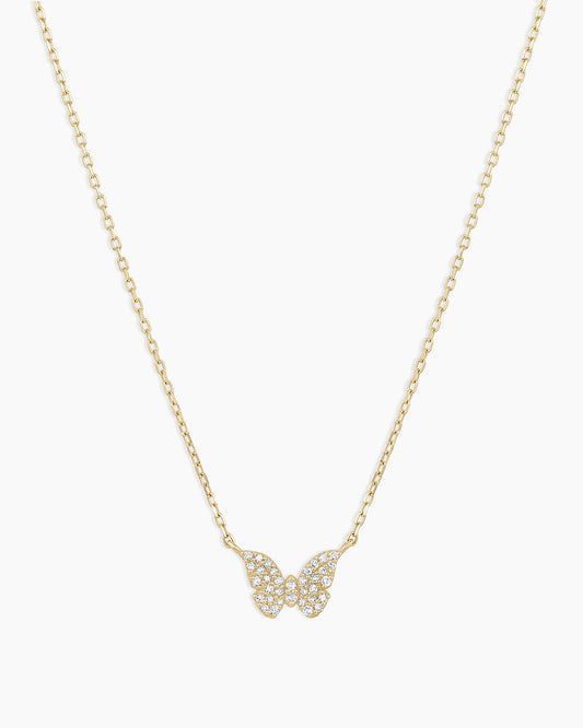 DiamondButterfly Necklace || option::14K Solid Gold