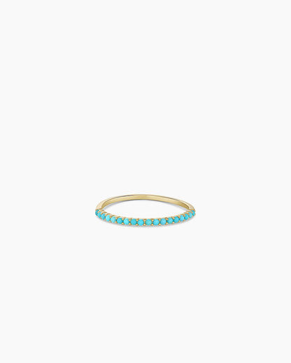 Turquoise Row Ring || option::14K Solid Gold