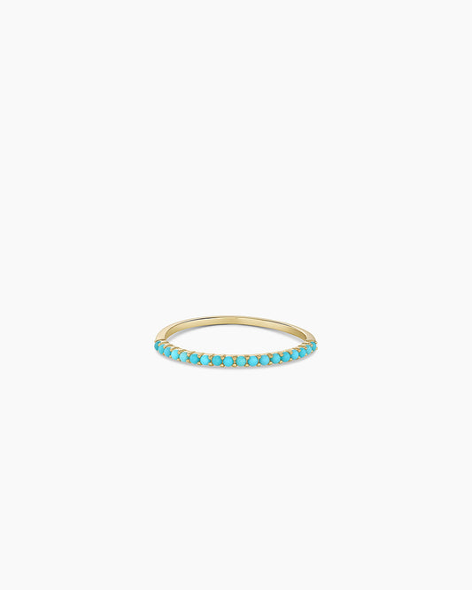 Turquoise Row Ring || option::14K Solid Gold