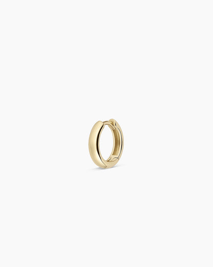 14K Gold Lou Helium Huggie || option::14K Solid Gold, 11mm