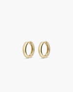 14K Gold Lou Helium Huggies || option::14K Solid Gold, 11mm
