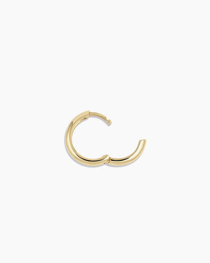 14K Gold Lou Helium Huggie || option::14K Solid Gold, 13mm