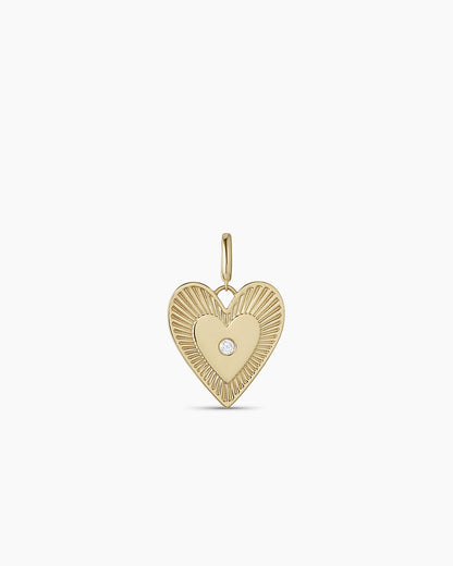 Diamond Love Charm || option::14K Solid Gold