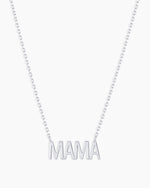 14K White Gold Mama Necklace || option::14K Solid White Gold
