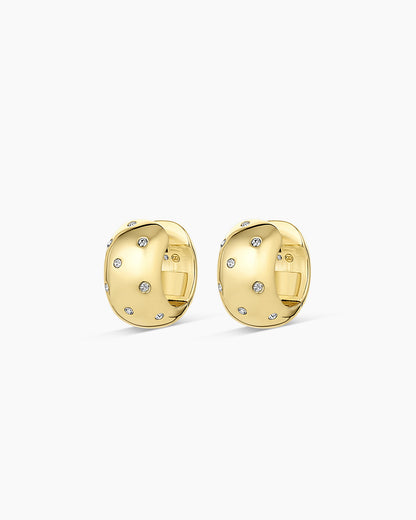 Noel Shimmer Huggies || option::18K Gold Plated