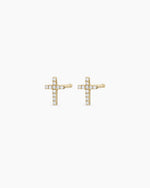Diamond Cross Studs || option::14K Solid Gold