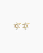 Diamond Star of David Studs || option::14K Solid Gold