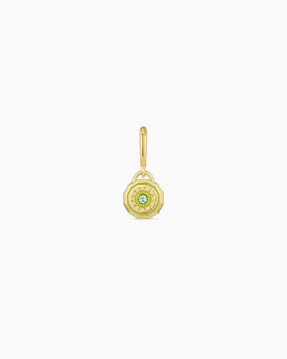 Birthstone Parker Charm || option::18K Gold Plated, Peridot - August
