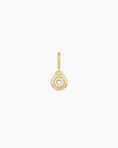 Birthstone Parker Charm || option::18K Gold Plated, Pearl - June