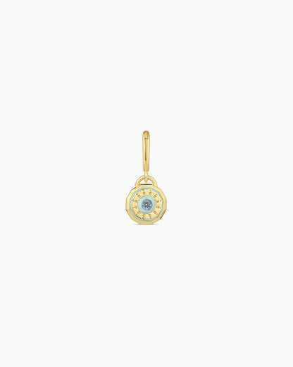 Birthstone Parker Charm || option::18K Gold Plated, Aquamarine - March