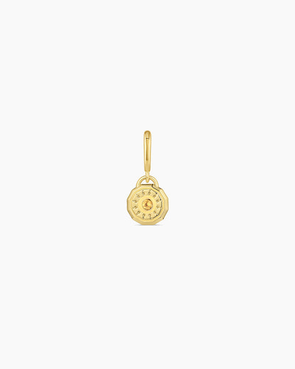 Birthstone Parker Charm || option::18K Gold Plated, Citrine - November