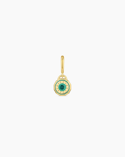 Birthstone Parker Charm || option::18K Gold Plated, Green Agate - May